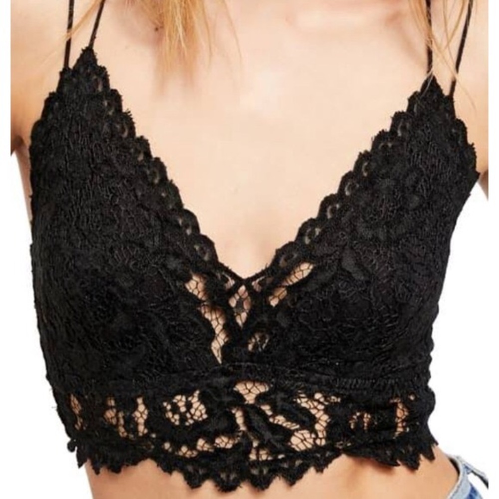 FREE PEOPLE INTIMATELY CELINE BLACK LACY BRALETTE NWT - Picture 4 of 8